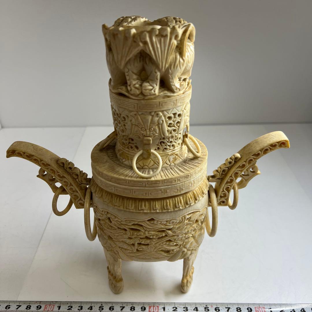 極上　香炉　649g 高さ25㎝　東な8-0201①