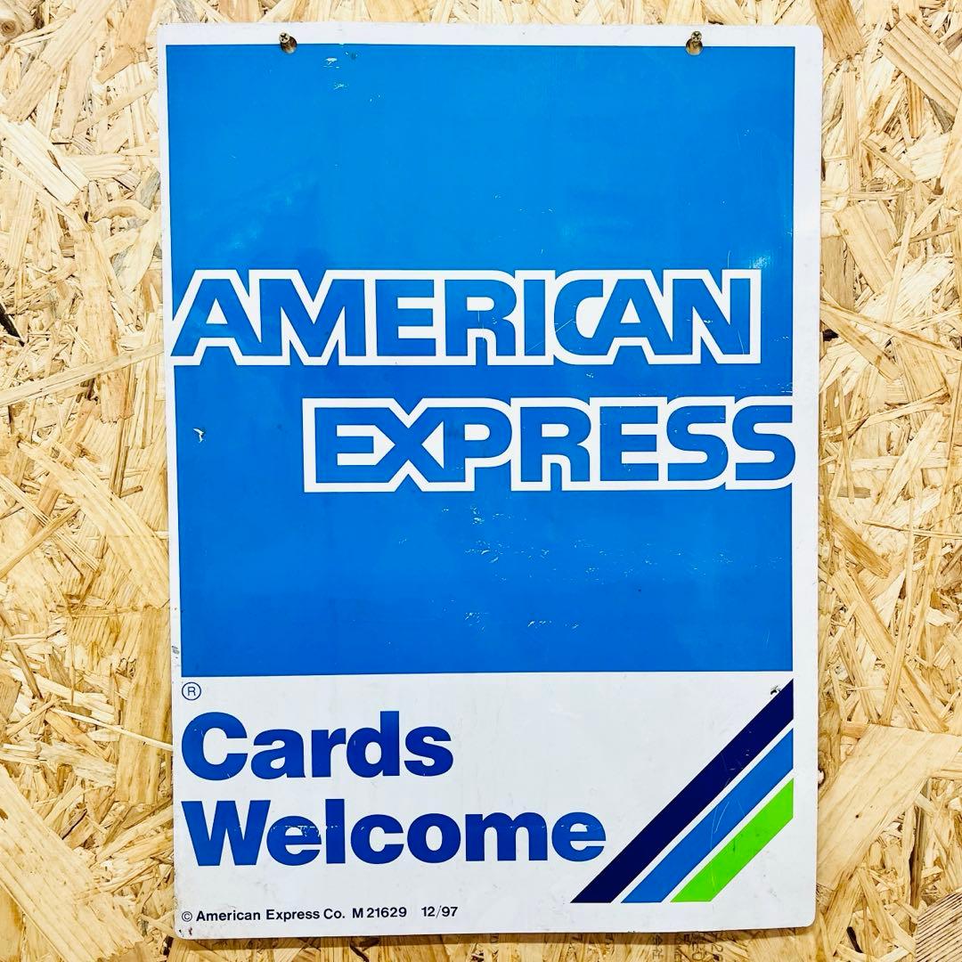 US仕入れ AMERICAN EXPRESS 1994年製 メタル看板 両面仕様