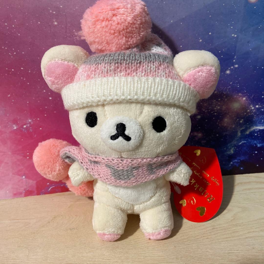 コリラックマ　ハートのニットぬいぐるみマスコット　タグ付き