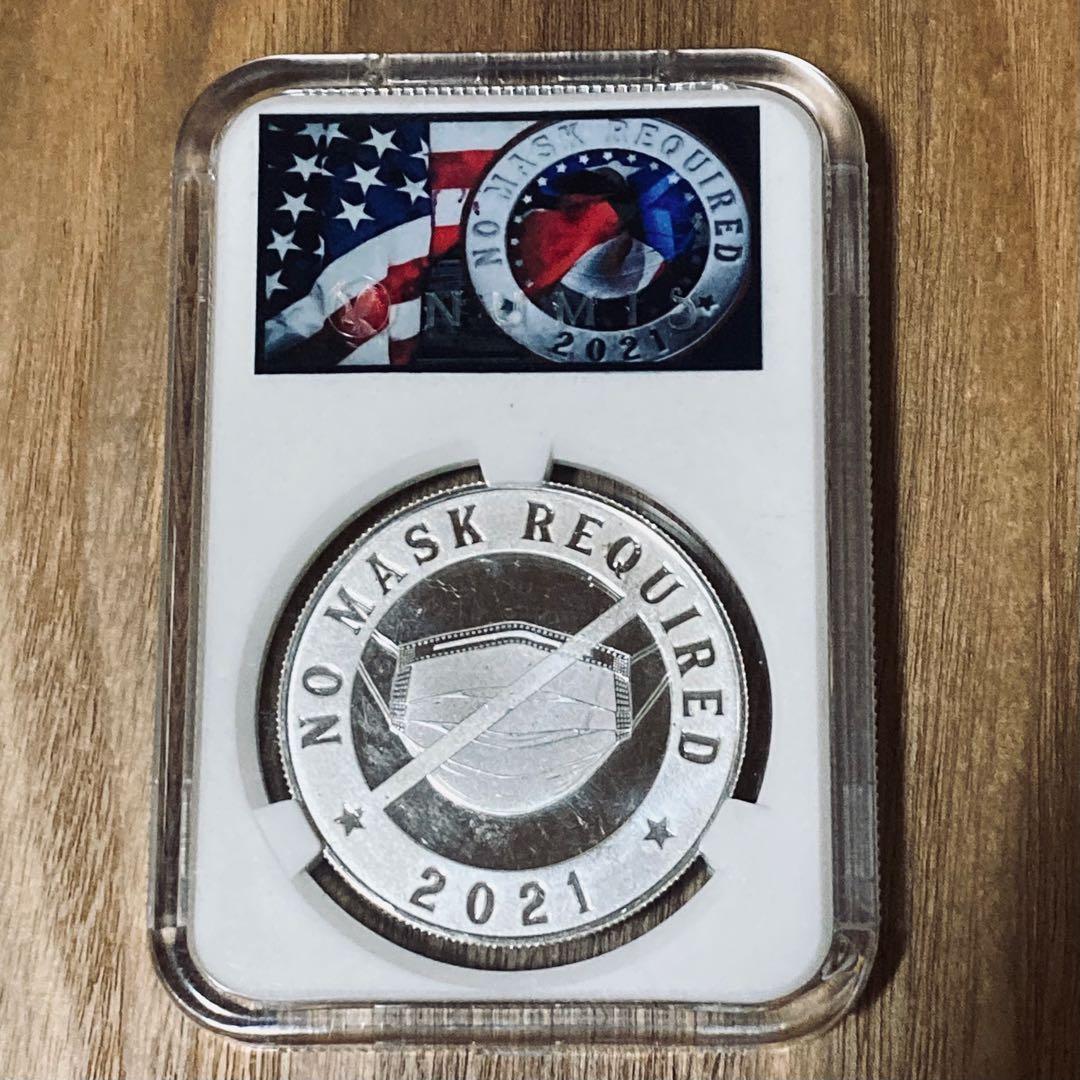 トランプ大統領　1オンス　スラブ入り銀貨　ノーマスク