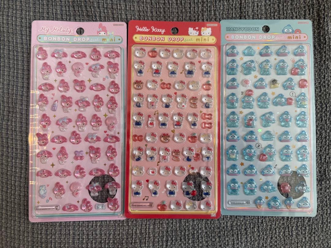 ボンボンドロップシール　ディズニー8種　サンリオミニ　3種