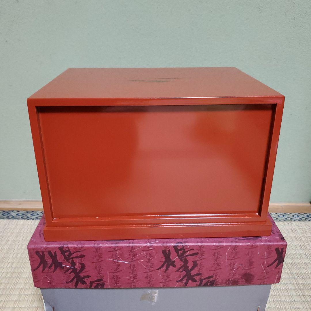 赤い漆器の重箱 2引き出し　根来塗　ミニチェスト　小物入れ