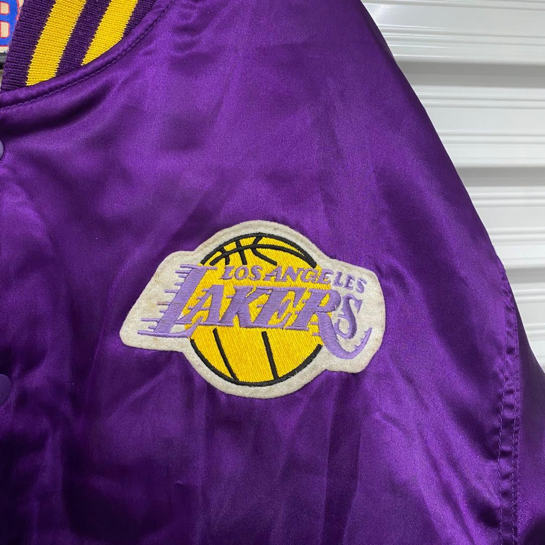 NBA LAKERS レイカーズ バーシティジャケット スタジャン パープル L