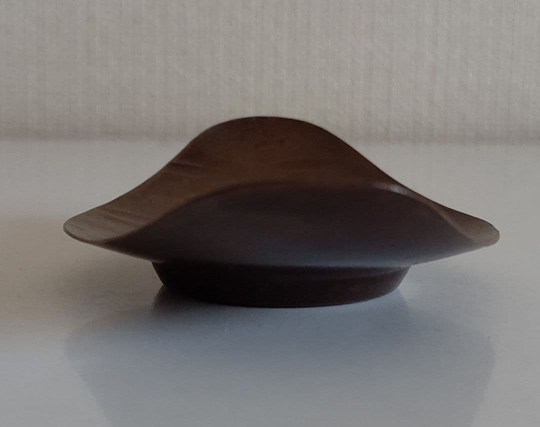 茶托　5枚　舟形 梅文 煎茶道具 銅製?