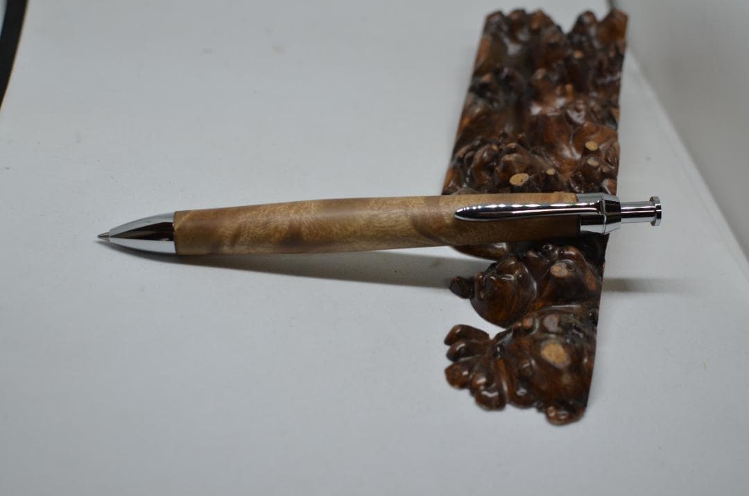 【マーブルウッド瘤ボールペン】　シャーペンに変更可能　三神ボール1000使用