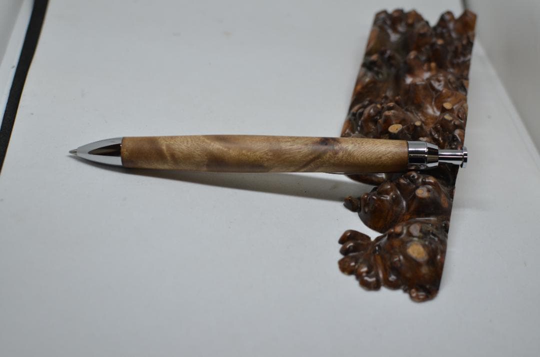 【マーブルウッド瘤ボールペン】　シャーペンに変更可能　三神ボール1000使用