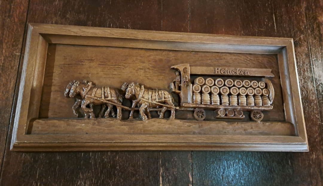 【廃盤】ハイネケン　ヴィンテージ　ディスプレイ　木製　海外　木彫り