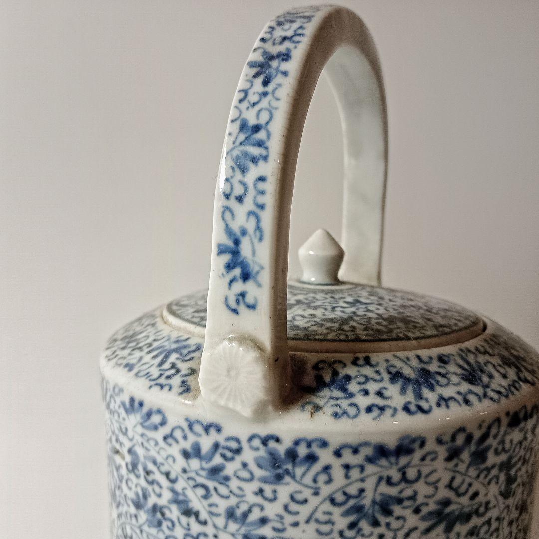 古伊万里　微塵花唐草文銚子　【初期伊万里　古九谷　藍九谷　柿右衛門】