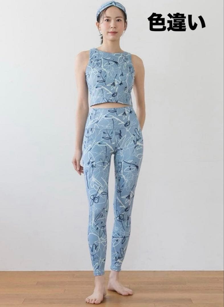 【 LAVA 】SUKARA ピンクリボンフラワープリント　ブラトップ&レギンス