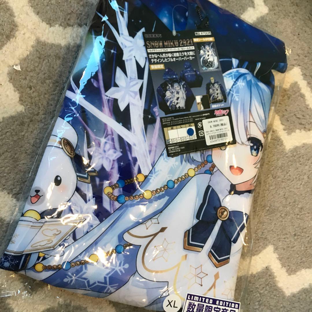 雪ミク　2021 フルグラフィックプルオーバーパーカー　XL