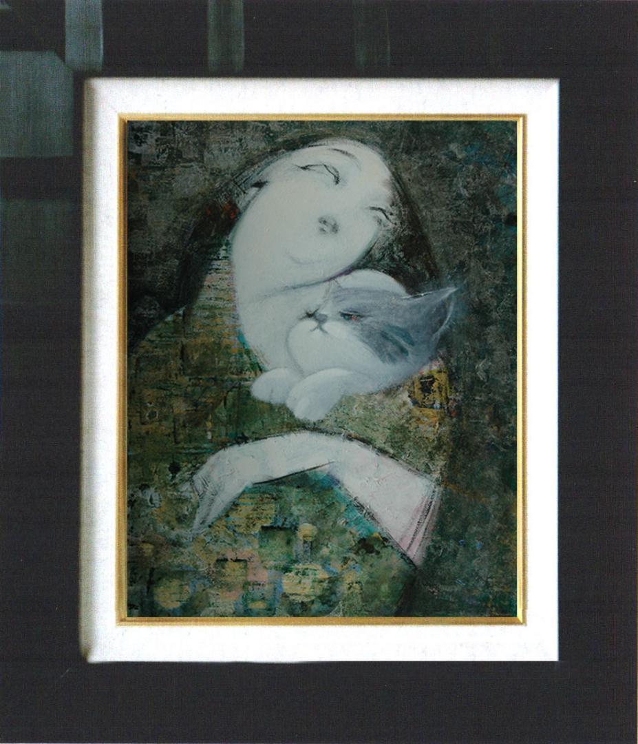 油絵 菅家令子 絵 絵画 インテリア F4-030719 祈り 母子像