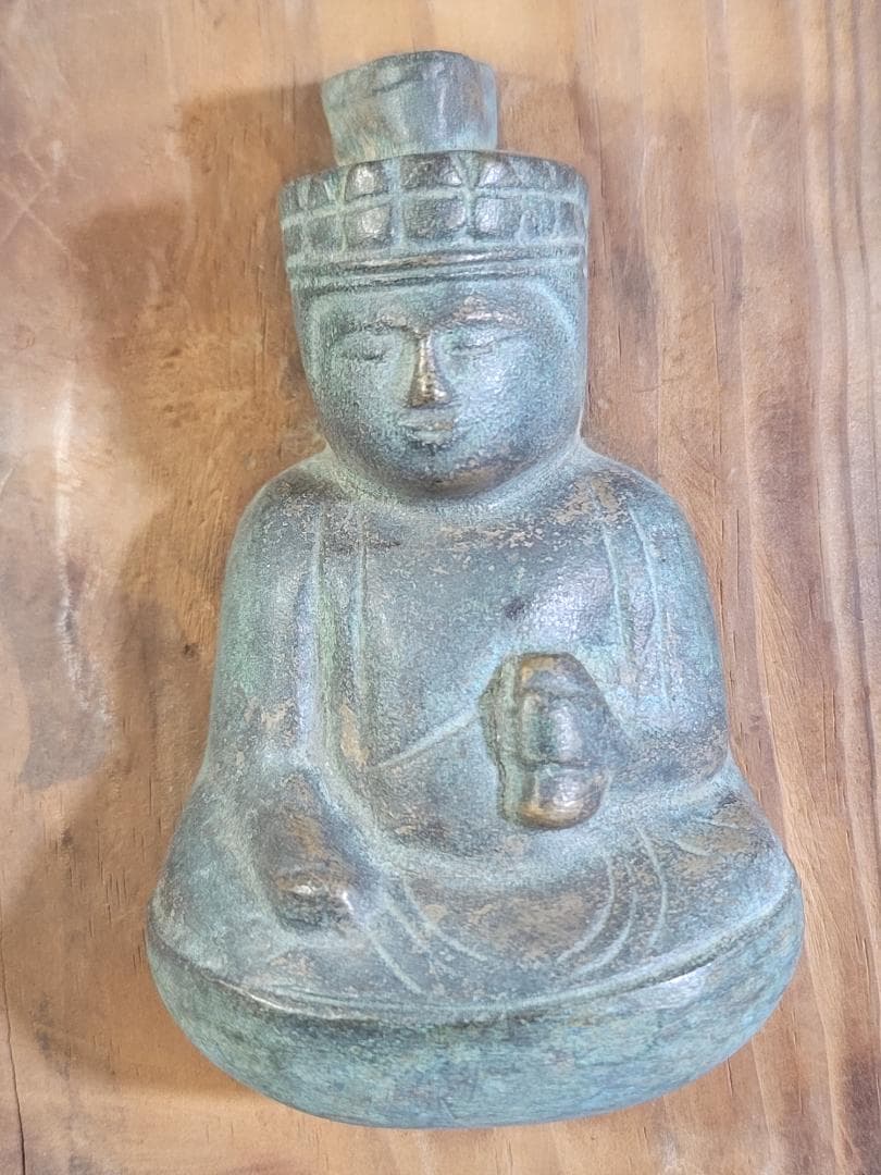 仏教美術 掛仏 銅製 木製台付 DT428