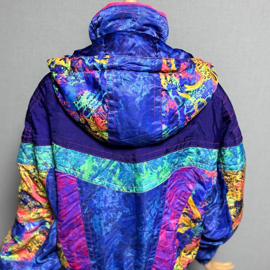 エレッセ　日本製 スキーウェア上下セット 90s レトロ 総柄 ゴールドウイン