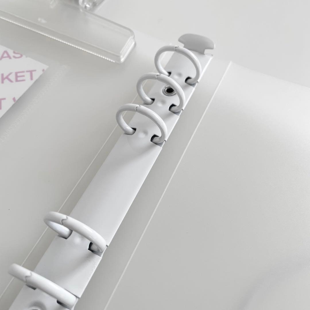 きなこモチ　韓国　貯金　バインダー　ダブルリングバインダー　白　10