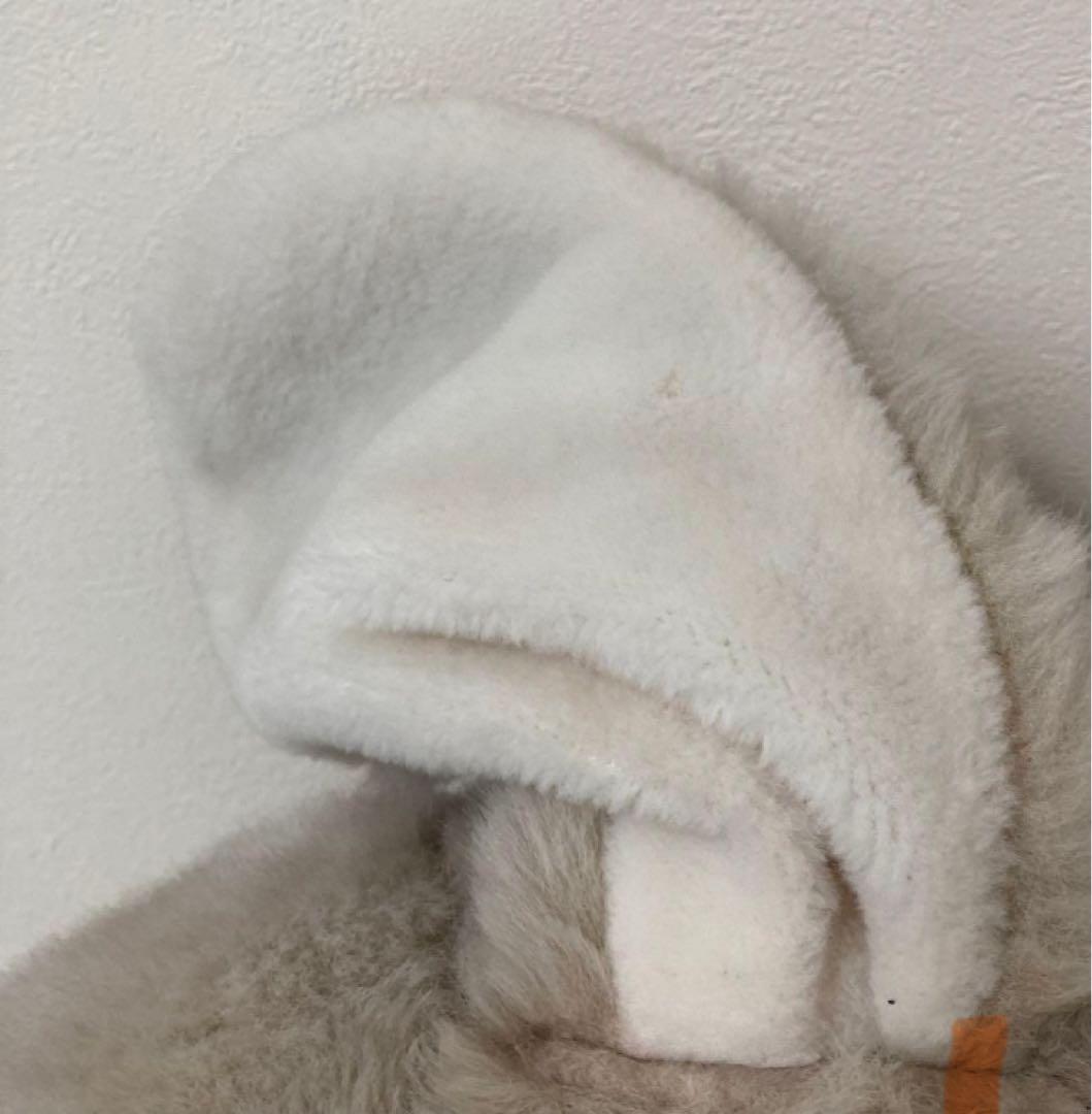 ★昭和レトロ★吉徳　グレーのうさぎ　ぬいぐるみ チェック柄ドレス