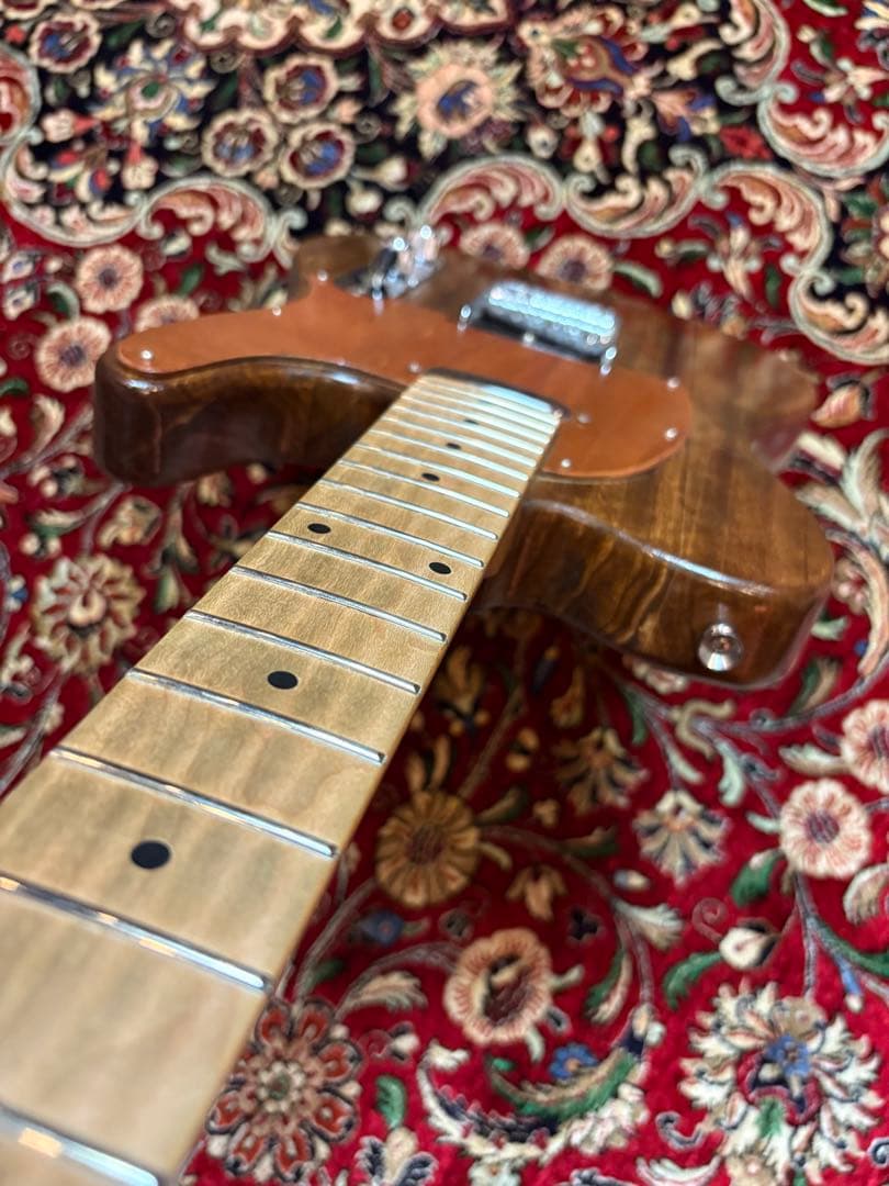 ノーブランド　テレキャスター　杢目調　ブラウン