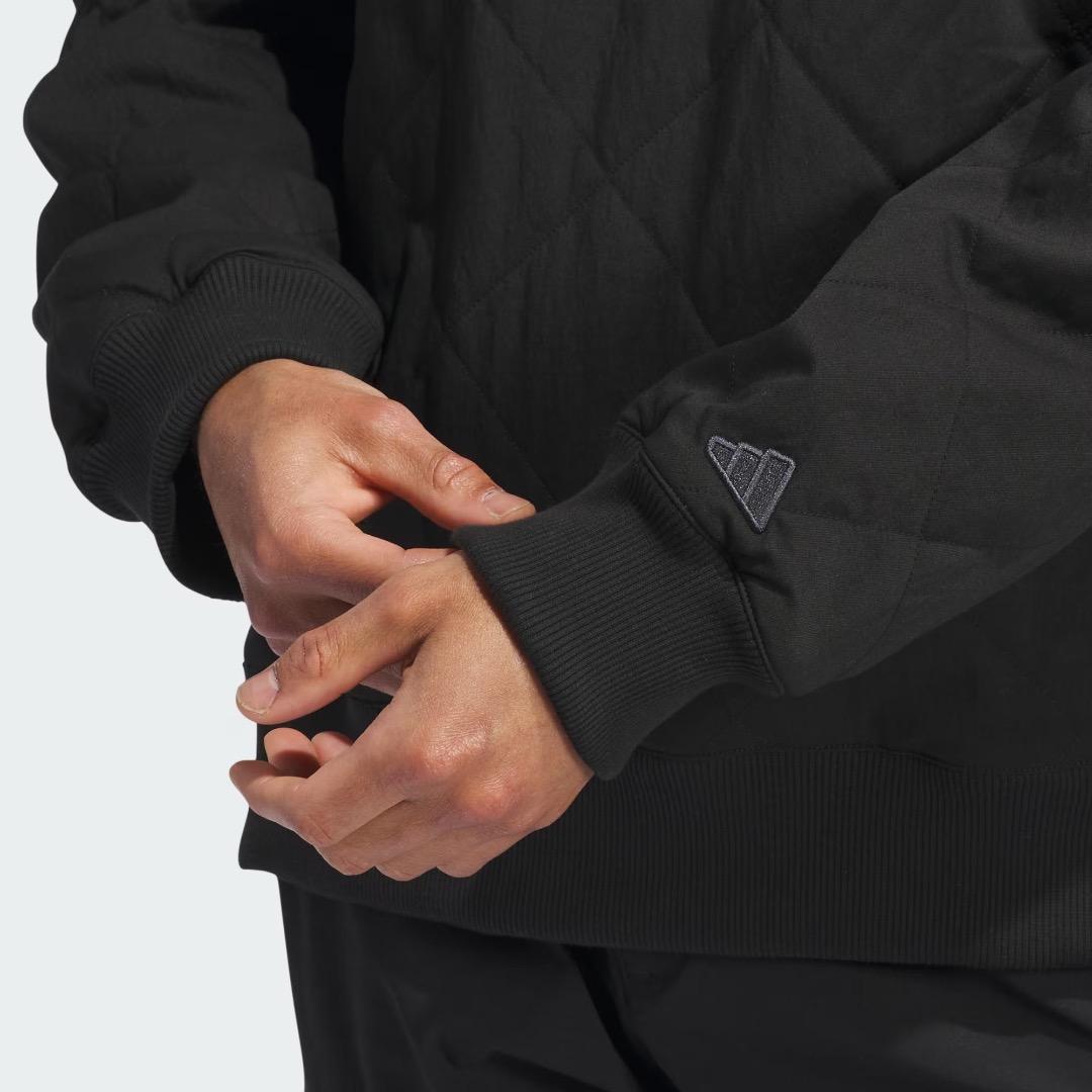 【L】秋冬 アディダス ゴルフ 保温 中綿キルティング プルオーバージャケット