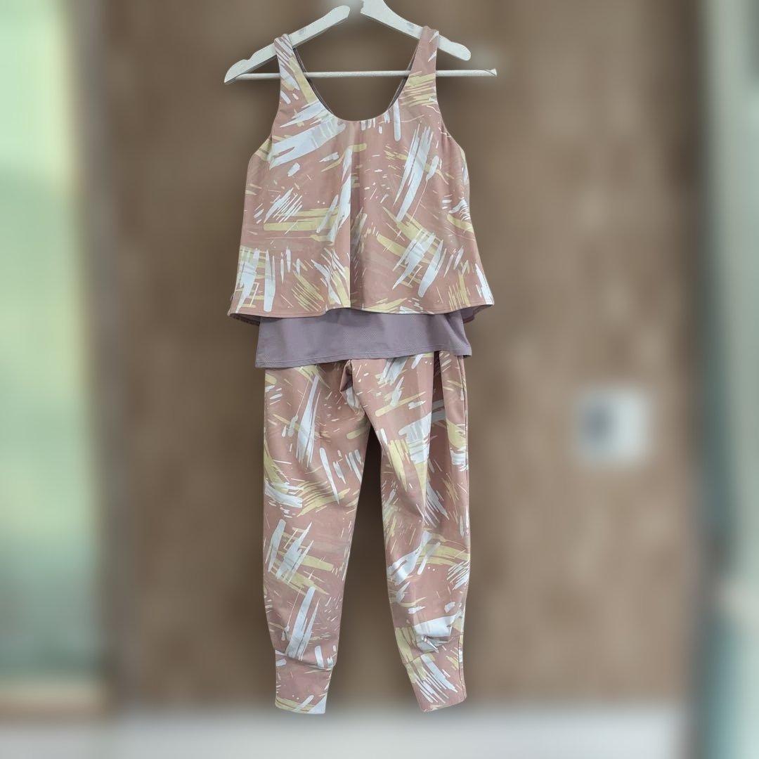 Real Stoneリアルストーンレイヤードタンク＆リラックスロングパンツセット