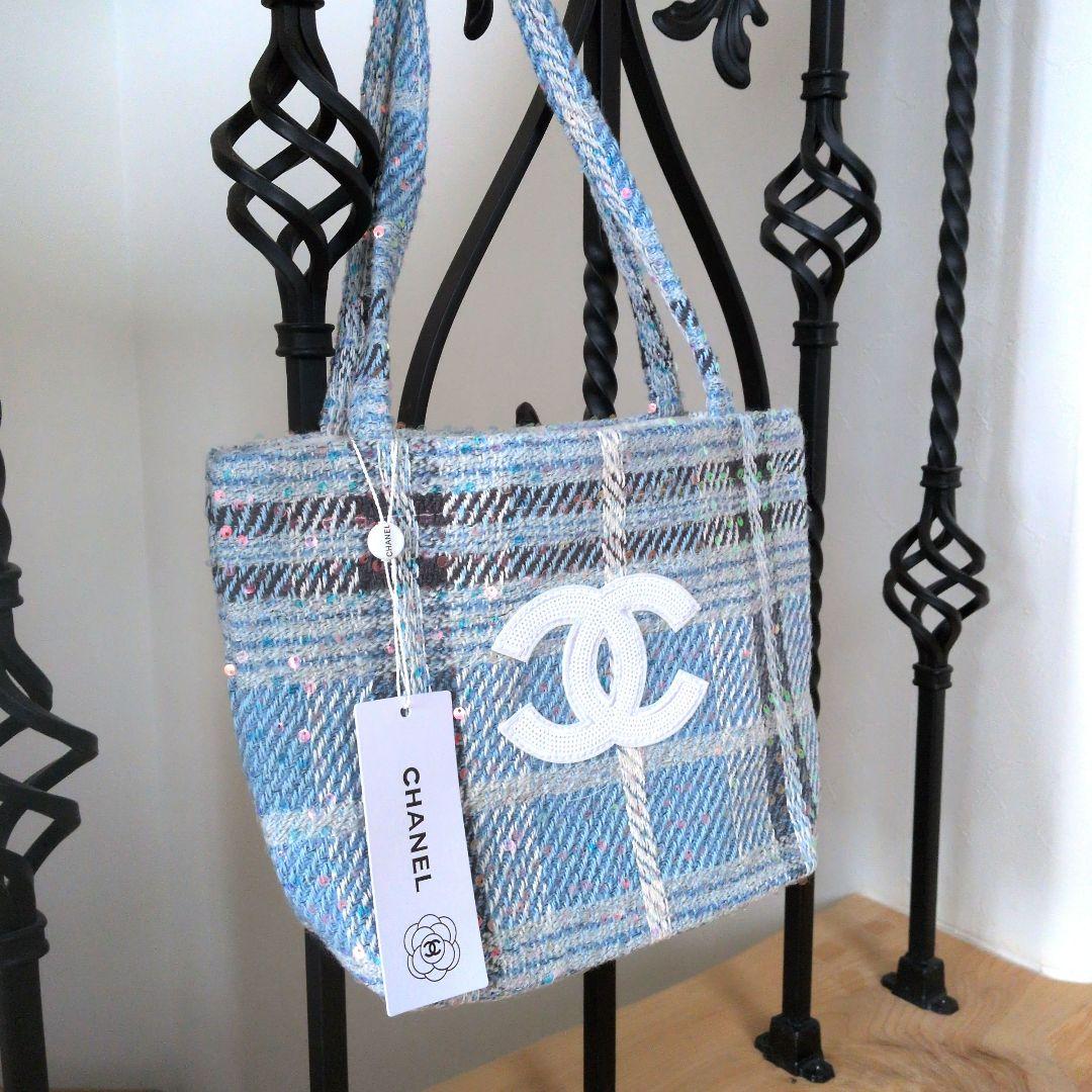 H*i様 CHANEL ツイード チェック トートバッグ