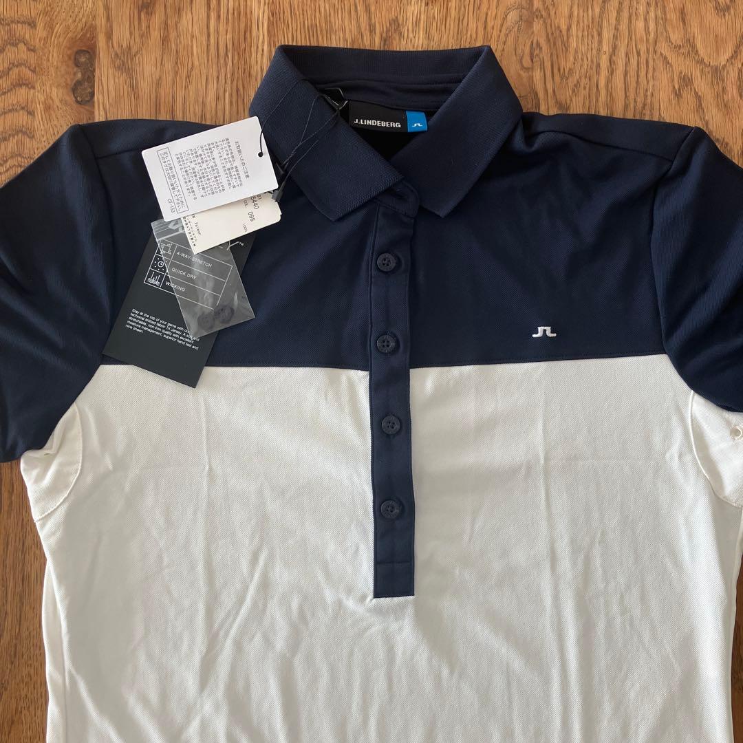 J.Lindeberg TXジャージ ポロシャツ サイズ40 ネイビー/ホワイト