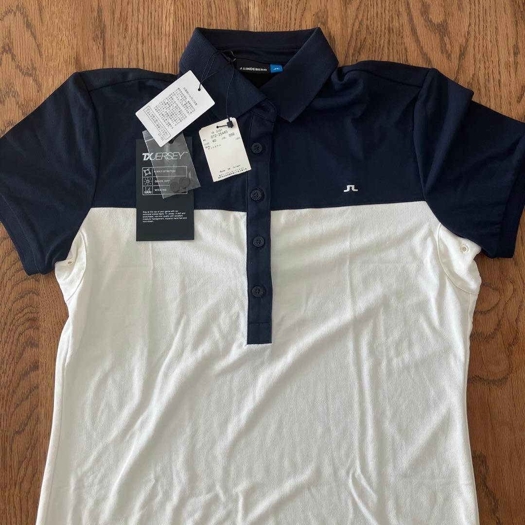 J.Lindeberg TXジャージ ポロシャツ サイズ40 ネイビー/ホワイト