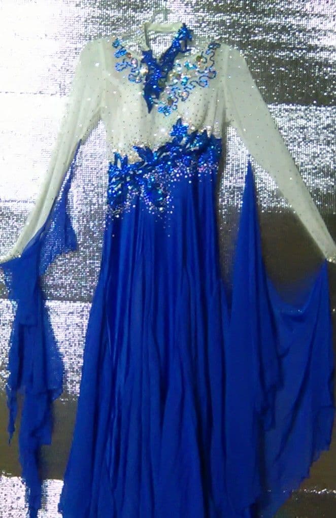 社交ダンス用ドレス 白樺ドレス Mサイズ 衣裳バック有り