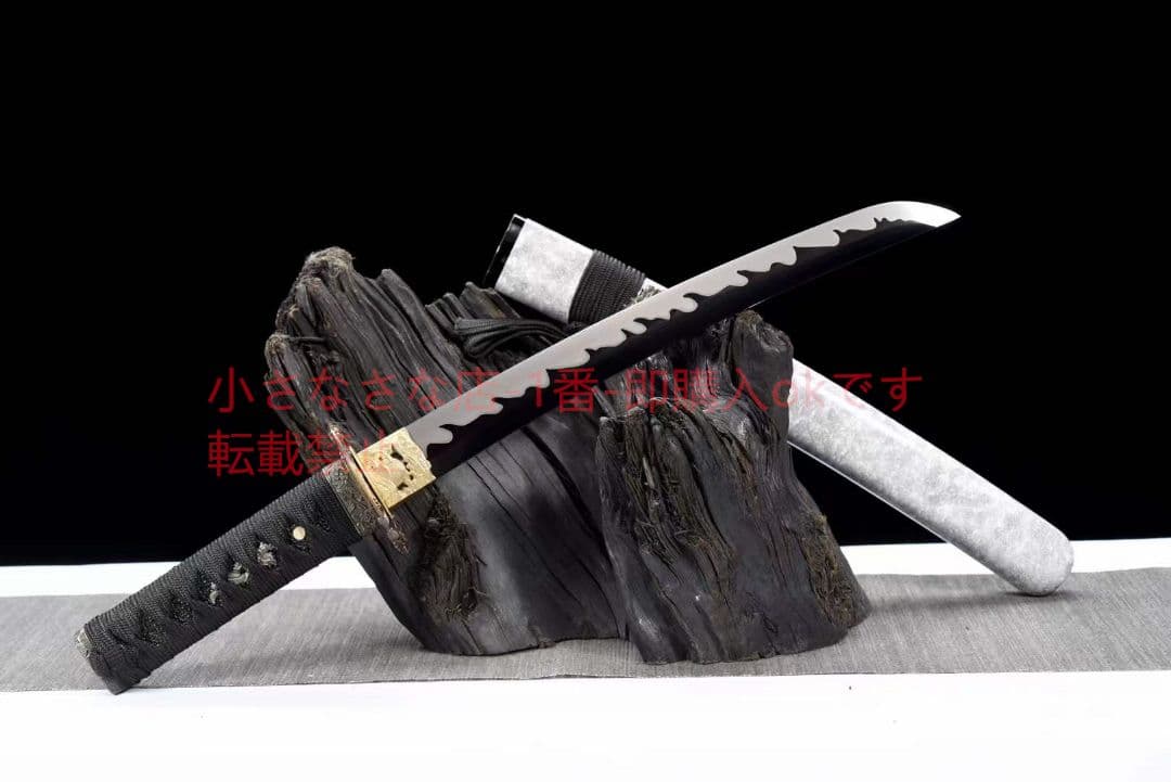 12寸短刀火炎紋研磨【シトロン】 古兵器 武具 刀装具 日本刀 模造刀 居合刀