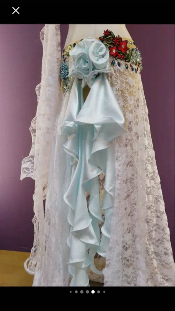 ベリーダンス衣装 オリエンタル ホワイトレース