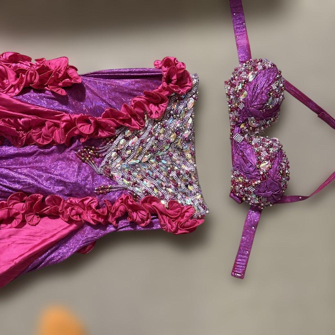 ピンクとパープルのベリーダンスセットアップ　チョットだけ値下げ