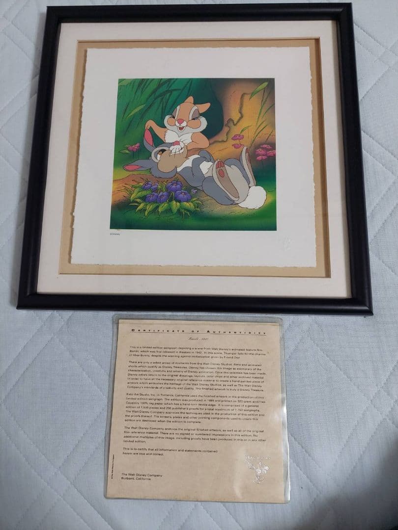 Disney　ディズニー バンビ とんすけ ミス・バニー 1942年 セル画