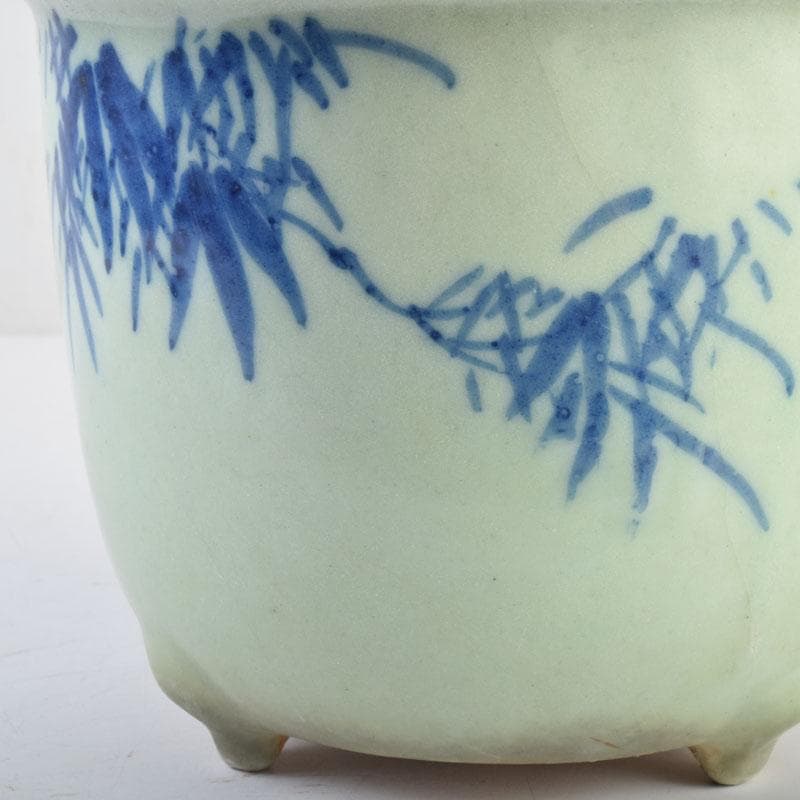 瀬戸焼　古瀬戸　青磁染付　竹文鉢　植木鉢　C　8792