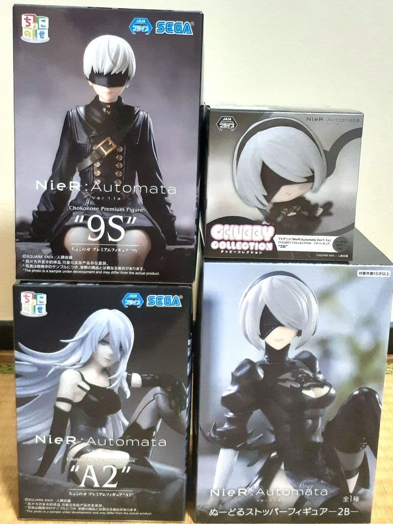 ニーアオートマタ　ちょこのせ　ぬーどる　チャビー　フィギュア　4点セット