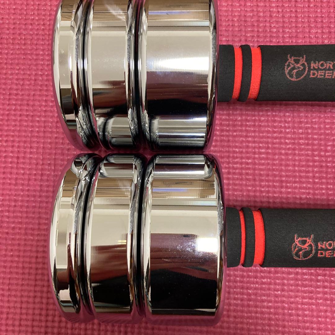 Northdeer ダンベル 可変式10kg ×2個 華奢な鏡面仕上げ