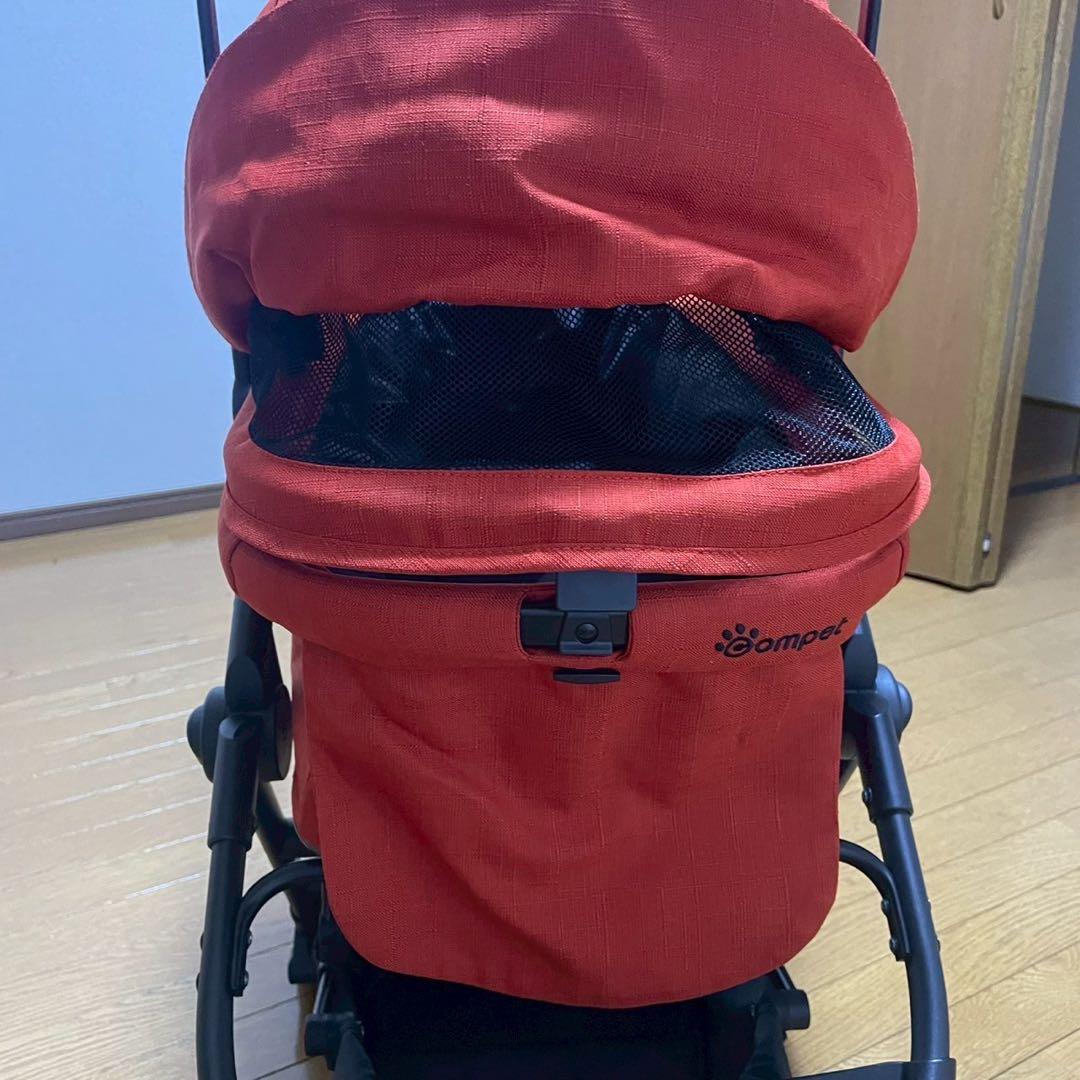 【美品】コンビ コムペット ルルテイル キャリー レッド　ペットカート