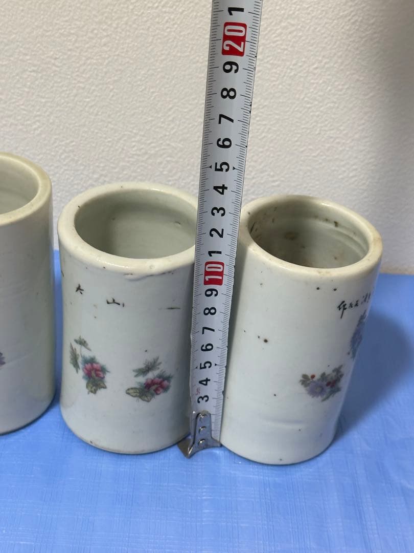 中国古美术 清時代筆筒 染付