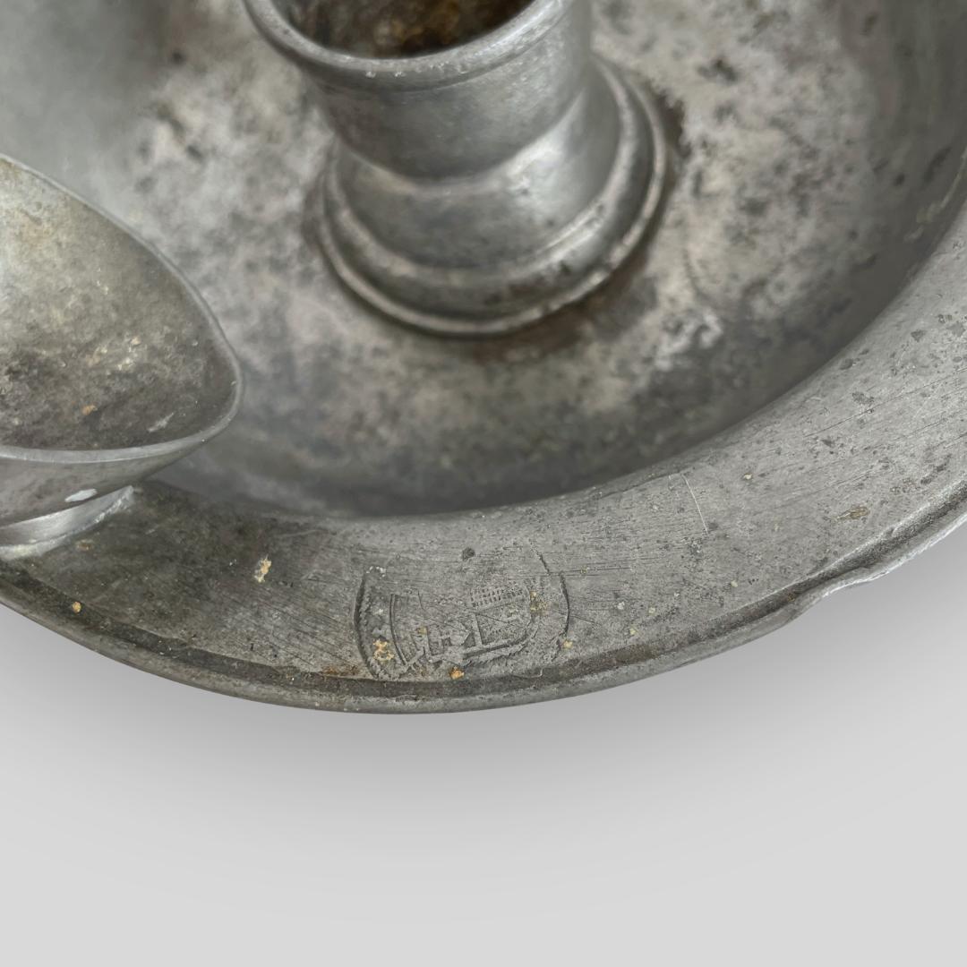 1910~20s【ユーロアンティーク】錫製 キャンドル チャンバースティック