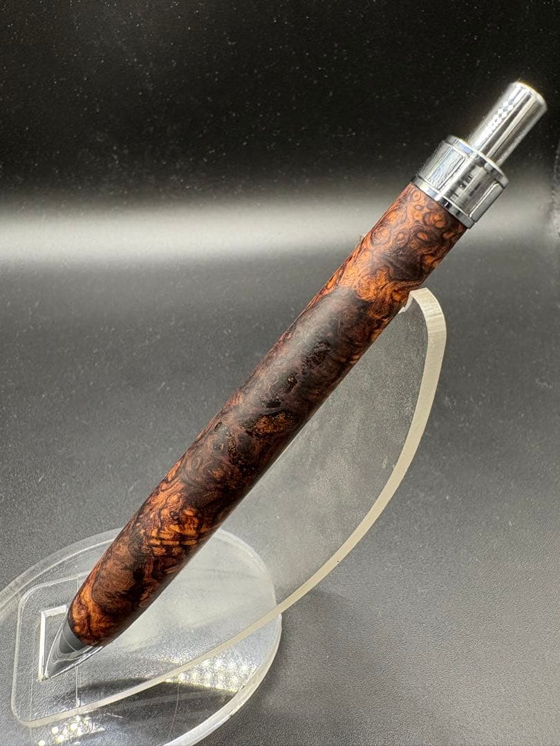 495極上　ホンジュラスローズウッド　瘤杢　木軸シャーペン　ボールペン