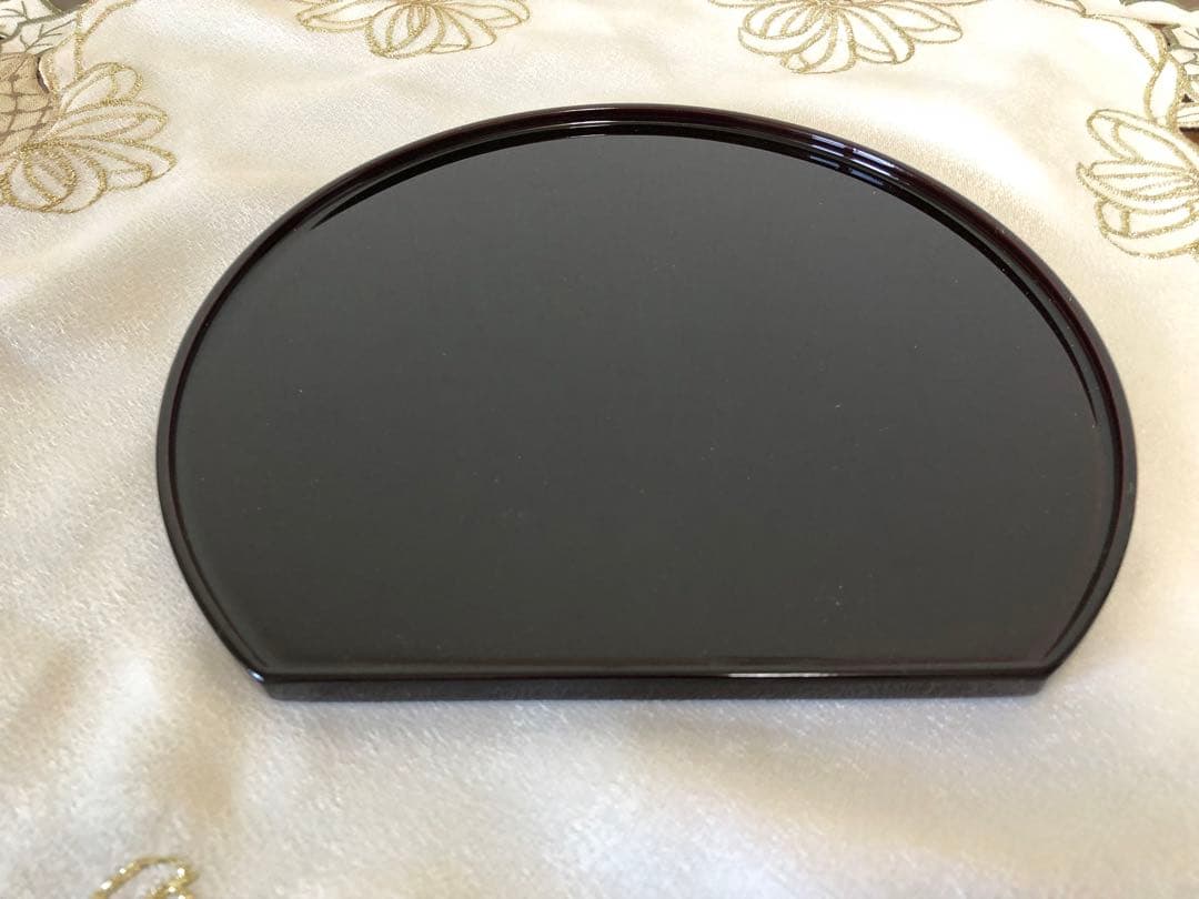 越前塗半月型盆5枚セット 木箱付き（未使用）