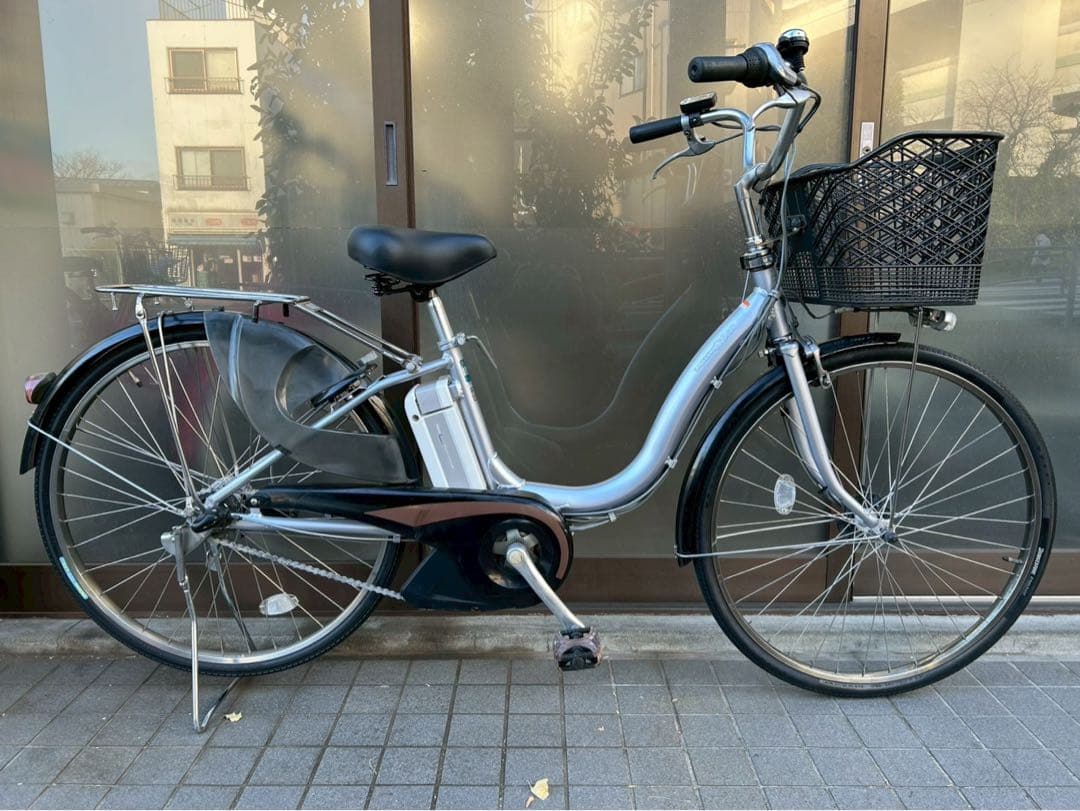 中古電動自転車　ヤマハ　パスナチュラ　シルバー　極上バッテリー！　横浜