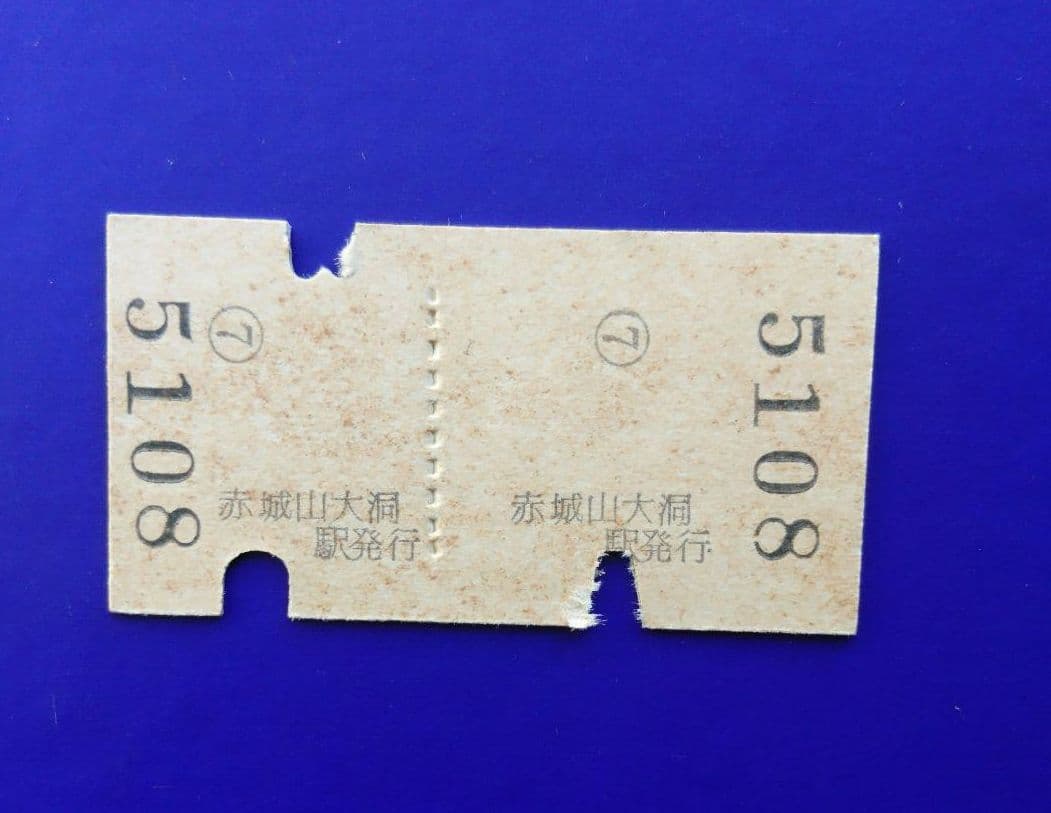 【超レア物】(廃線)赤城山ロープウェイ 硬券乗車券 (使用済み)