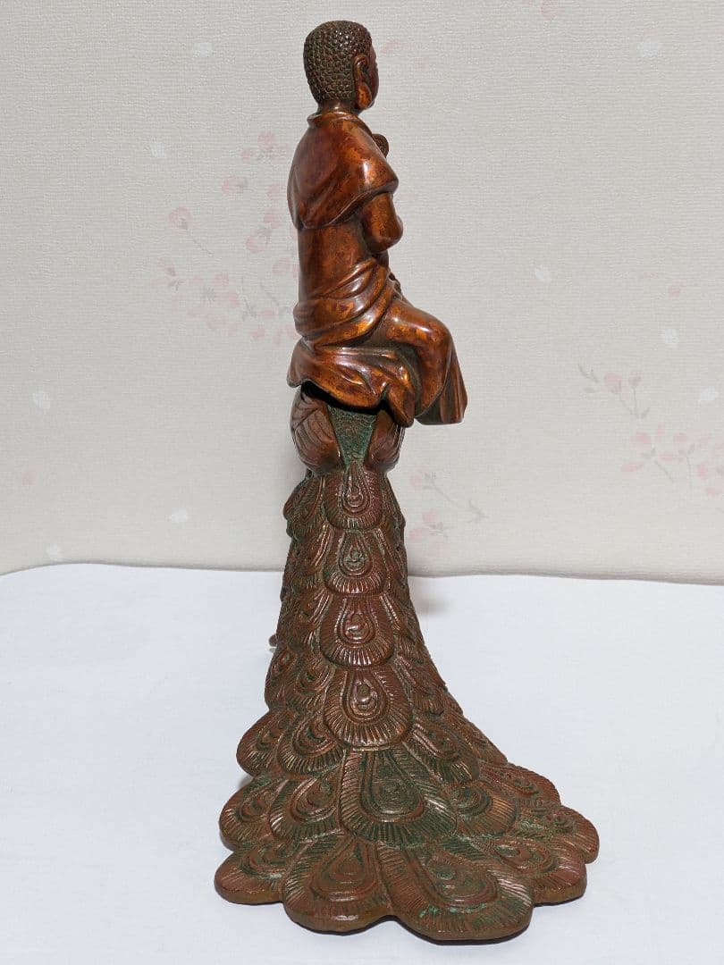 ♦孔雀明王 銅器 仏像 置物飾り災厄 煩悩 高岡銅器古作 縁起物 骨董品