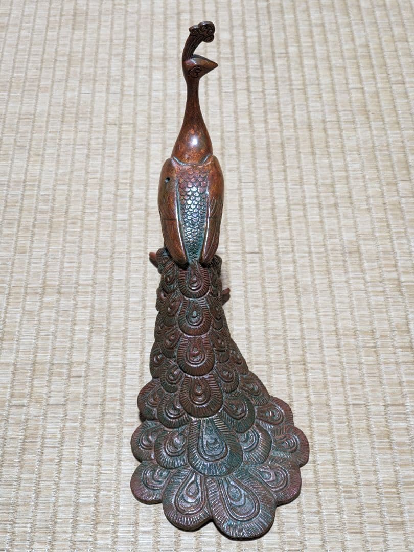 ♦孔雀明王 銅器 仏像 置物飾り災厄 煩悩 高岡銅器古作 縁起物 骨董品