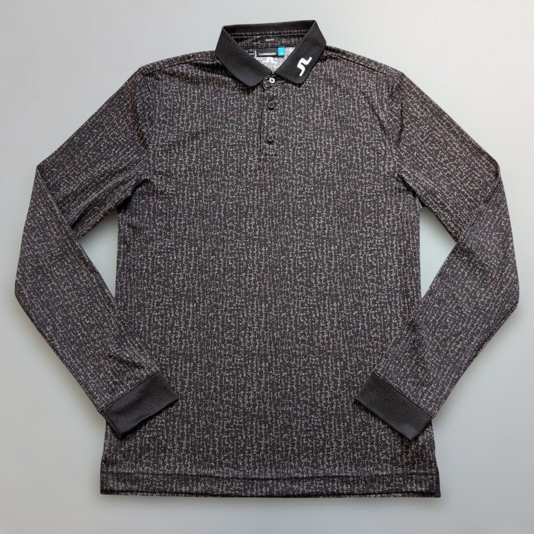 【極美品】ジェイリンドバーグゴルフ　デジタル迷彩柄　ポロシャツ長袖　刺繍ロゴ　M