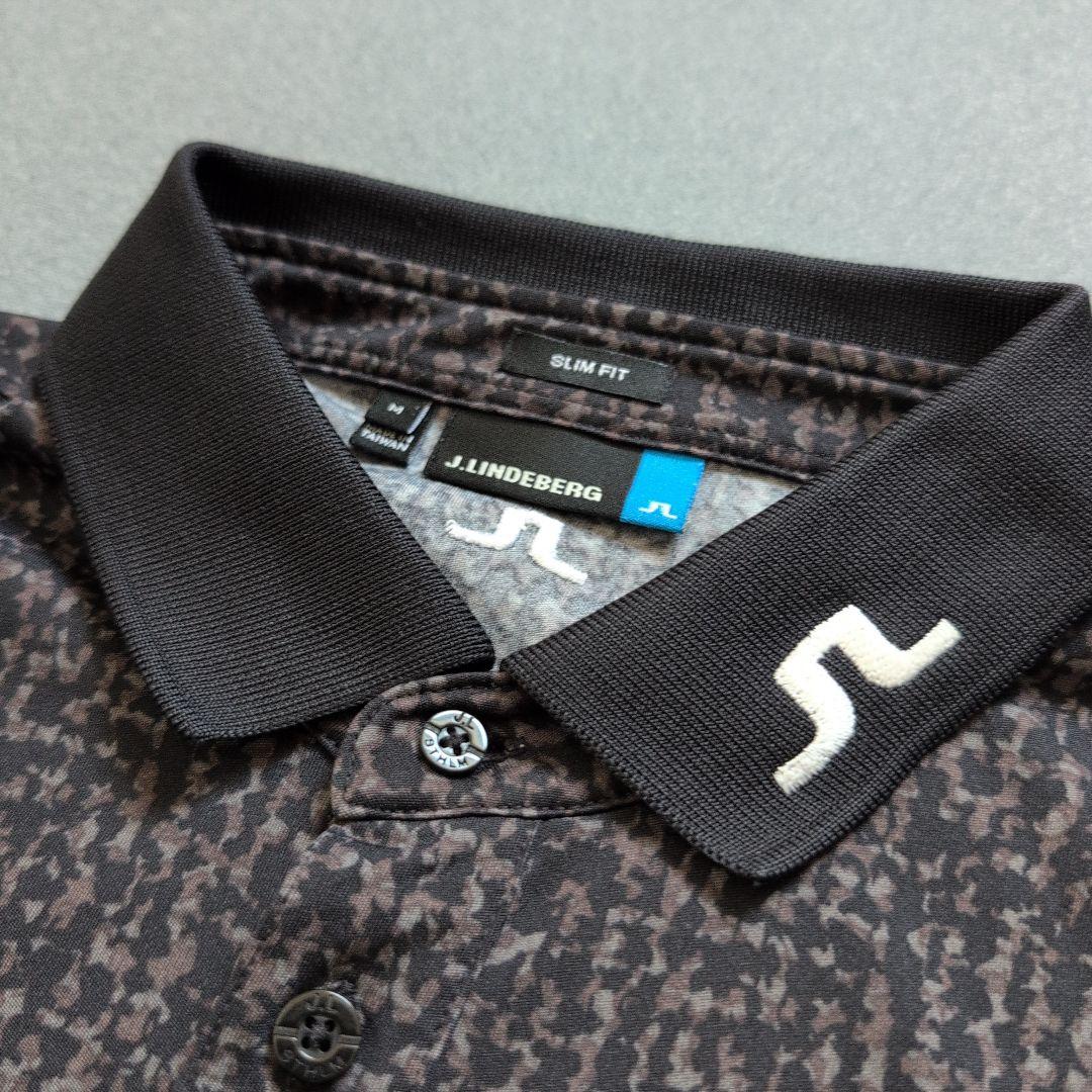 【極美品】ジェイリンドバーグゴルフ　デジタル迷彩柄　ポロシャツ長袖　刺繍ロゴ　M