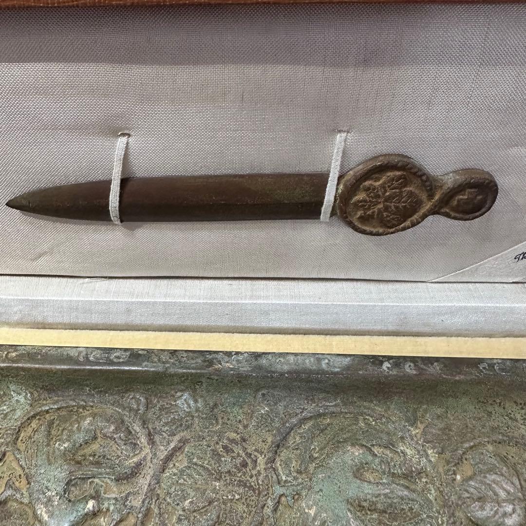 希少☆戦前アンティーク　青銅ペーパーナイフ　筆置き　未使用品　昭和7年