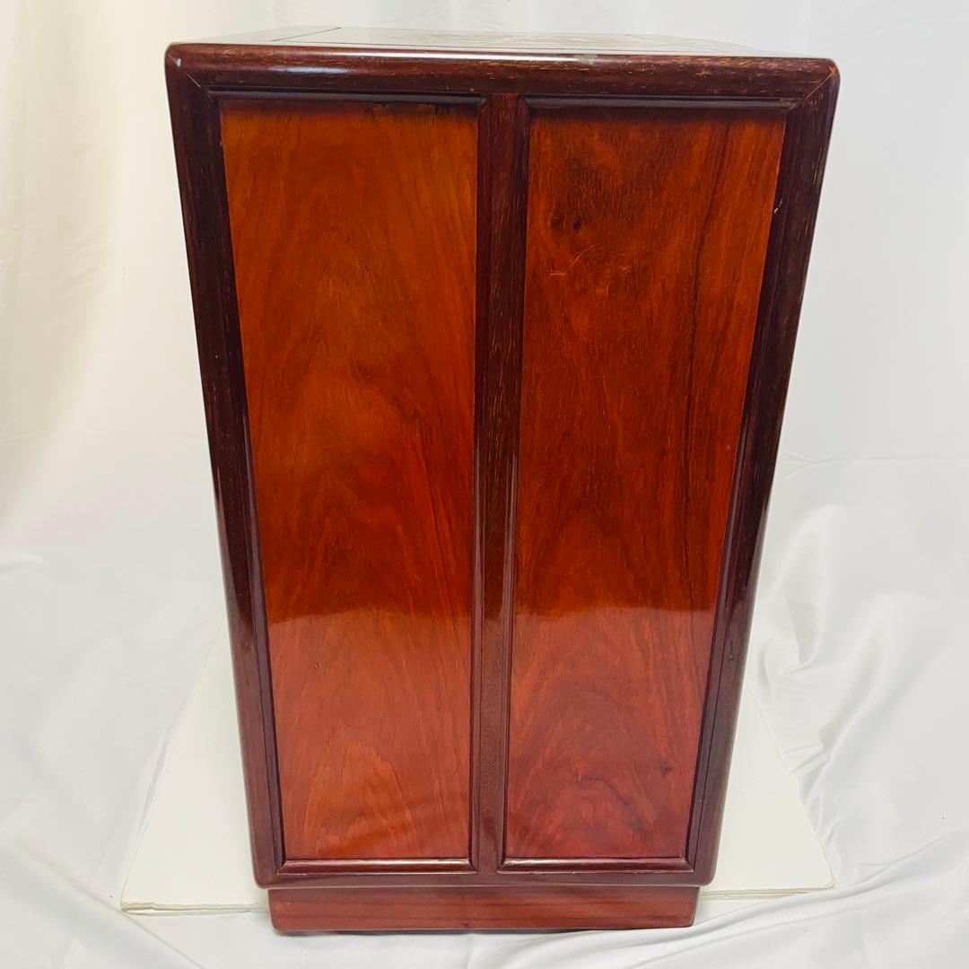 唐木 カリン 無垢材 螺鈿細工 5段チェスト