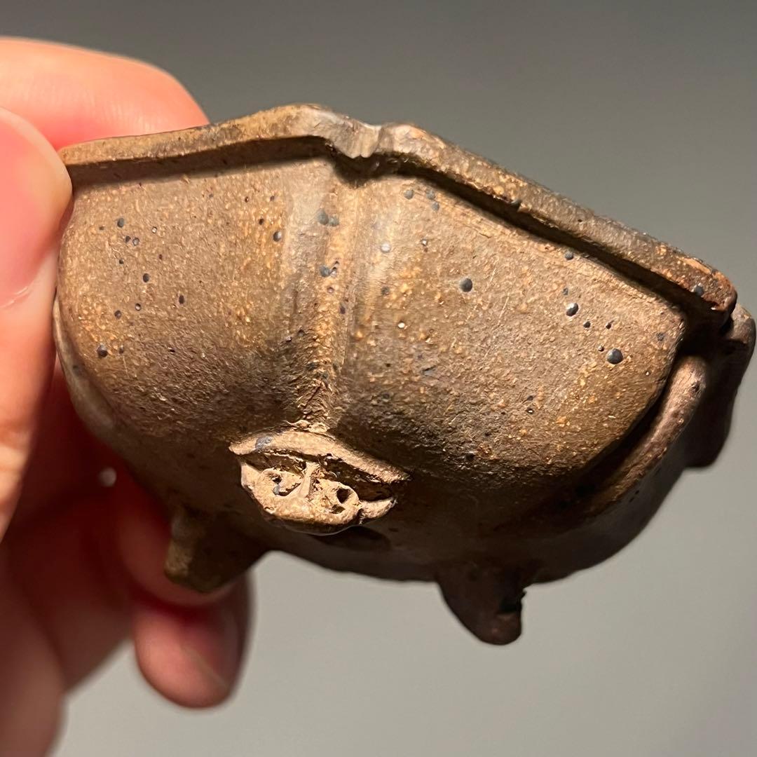 798.夢陶 紫泥雲足輸花 豆鉢 盆栽鉢 植木鉢 6.7*6.3*2.6cm