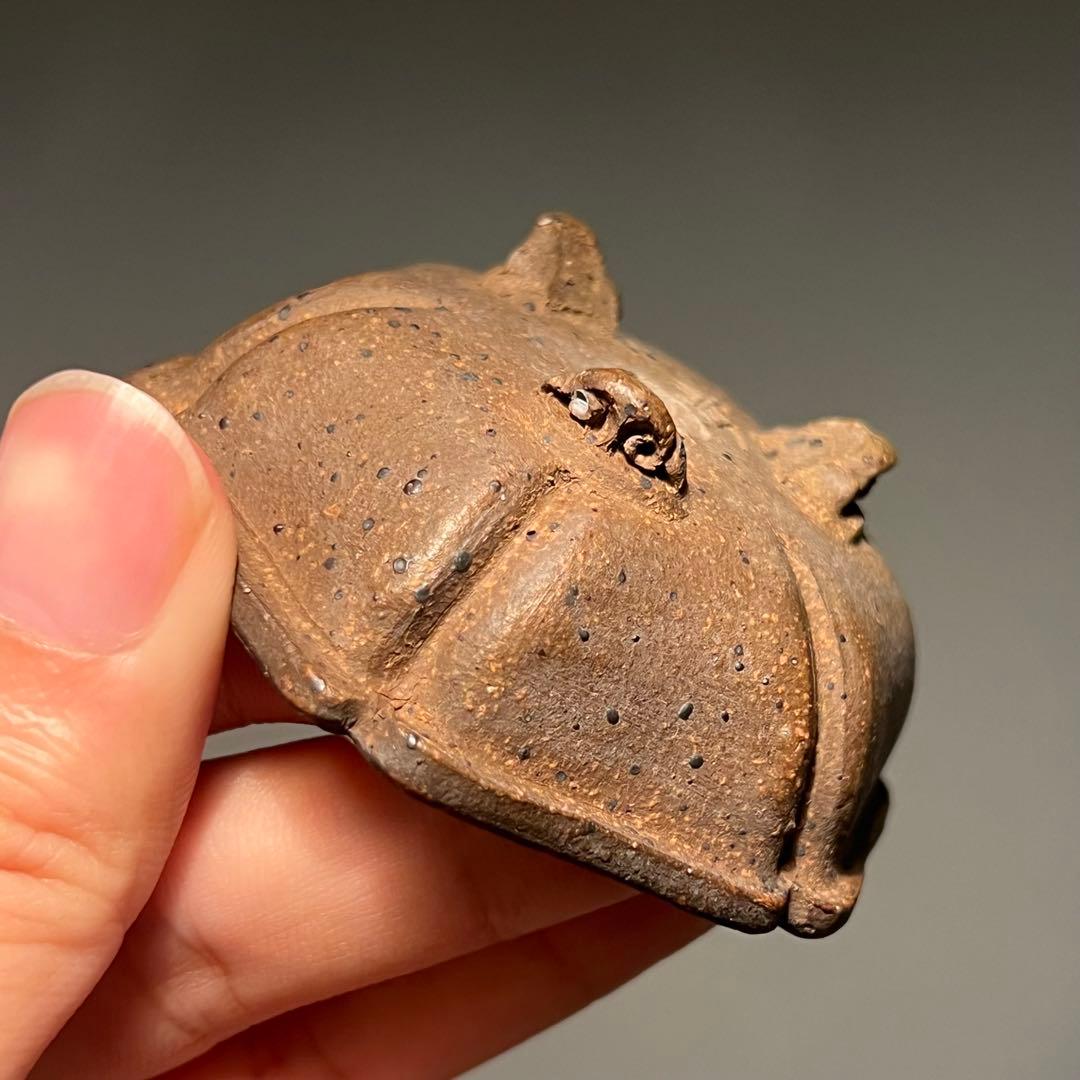 798.夢陶 紫泥雲足輸花 豆鉢 盆栽鉢 植木鉢 6.7*6.3*2.6cm