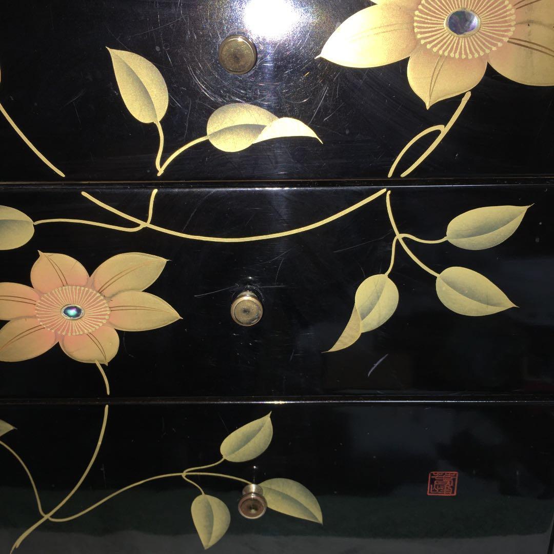 本金手描蒔絵 会津塗 鉄仙 小箪笥