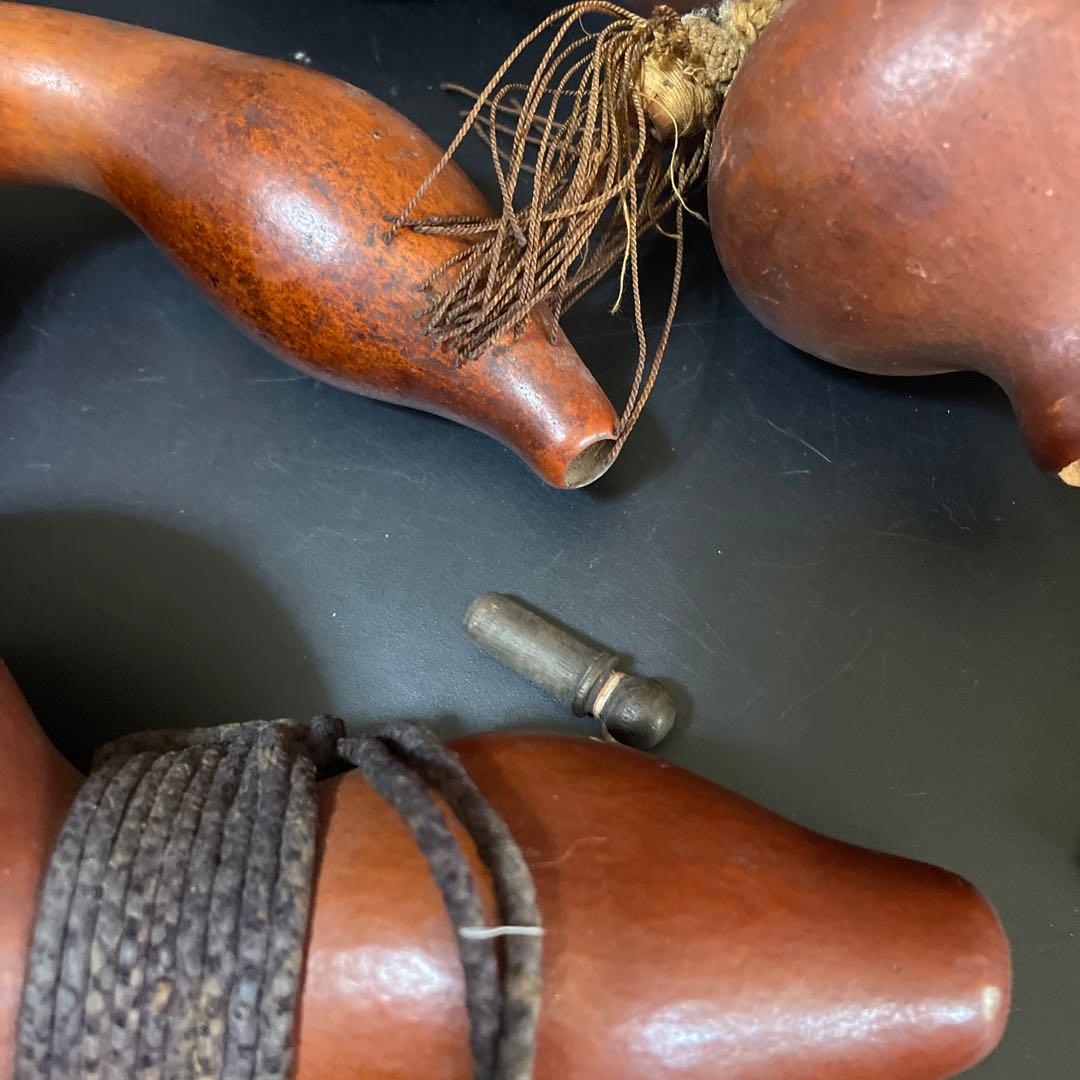 時代物　瓢箪水筒　ひょうたん　お茶入れ　銀口　茶道具　まとめて